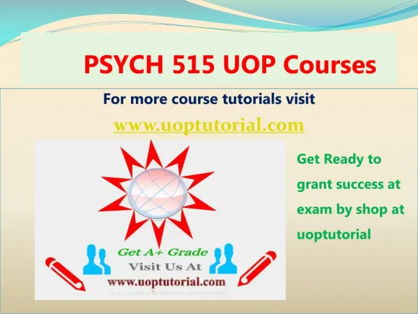 PSYCH 515 UOP Tutorial Course/ Uoptutorial