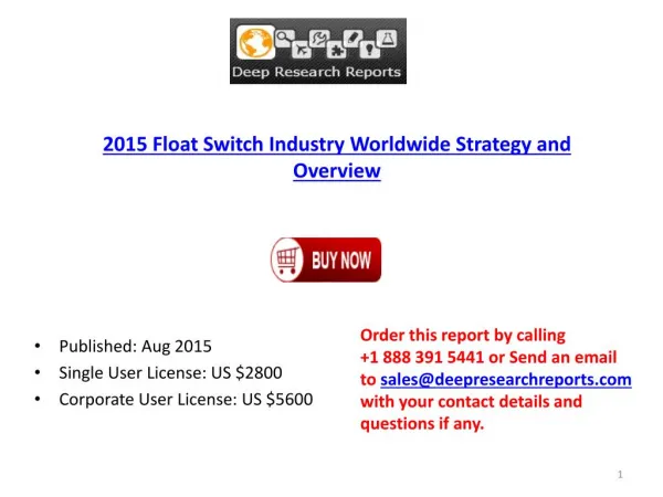 2015 Float Switch Industry Worldwide Strategy and Overview