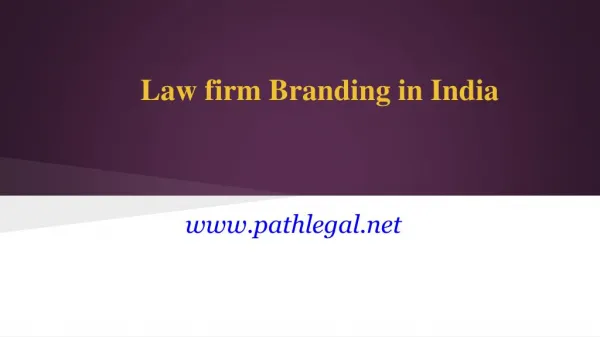 Law firm Branding in India
