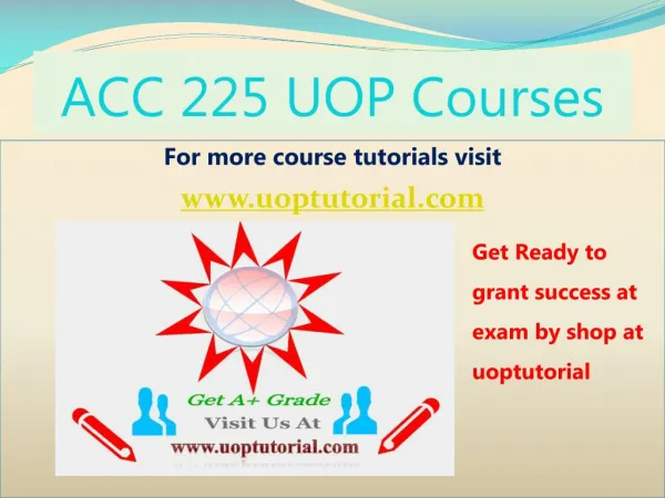 ACC 225 Tutorial Course/Uoptutorial