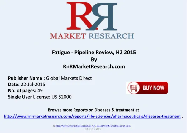 Fatigue Pipeline Companies and Drugs Review H2 2015
