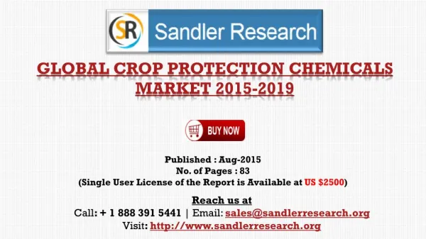 Global Crop Protection Chemicals Market Report Profiles BASF, Bayer CropScience, Dow AgroSciences, Monsanto, Syngenta an