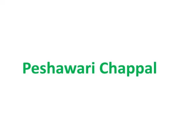 Peshawari Chappal is a Handmade Footwear.