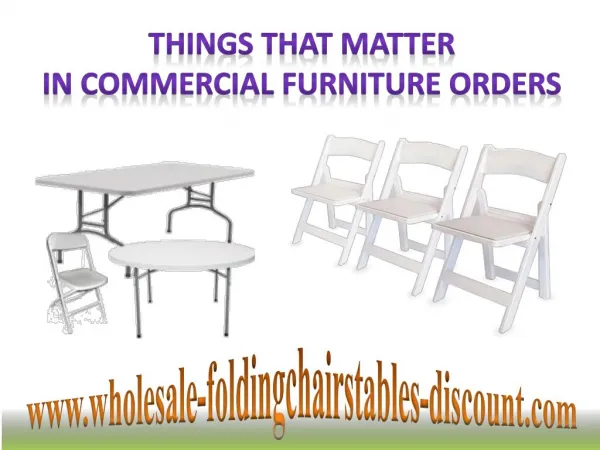 Things That Matter in Commercial Furniture Orders