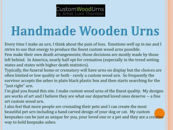Handmade Wooden Urns