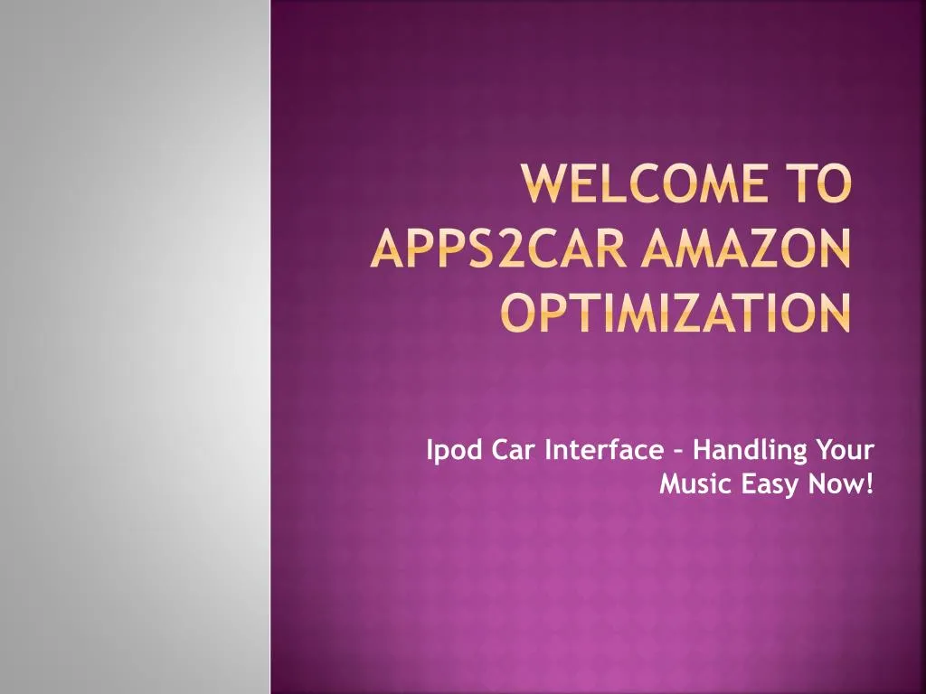 welcome to apps2car amazon optimization