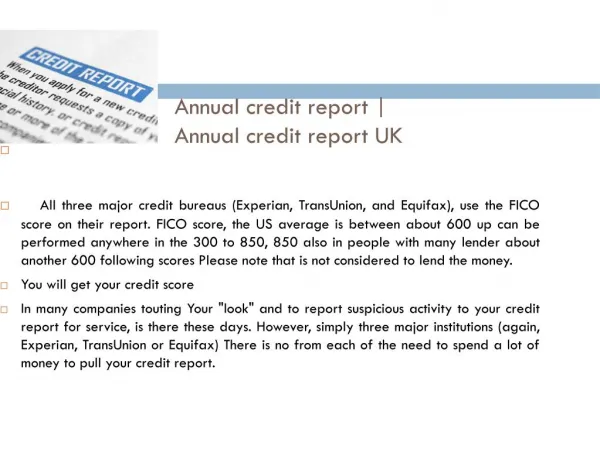 annual credit report @ creditreportcheckscore.co.uk