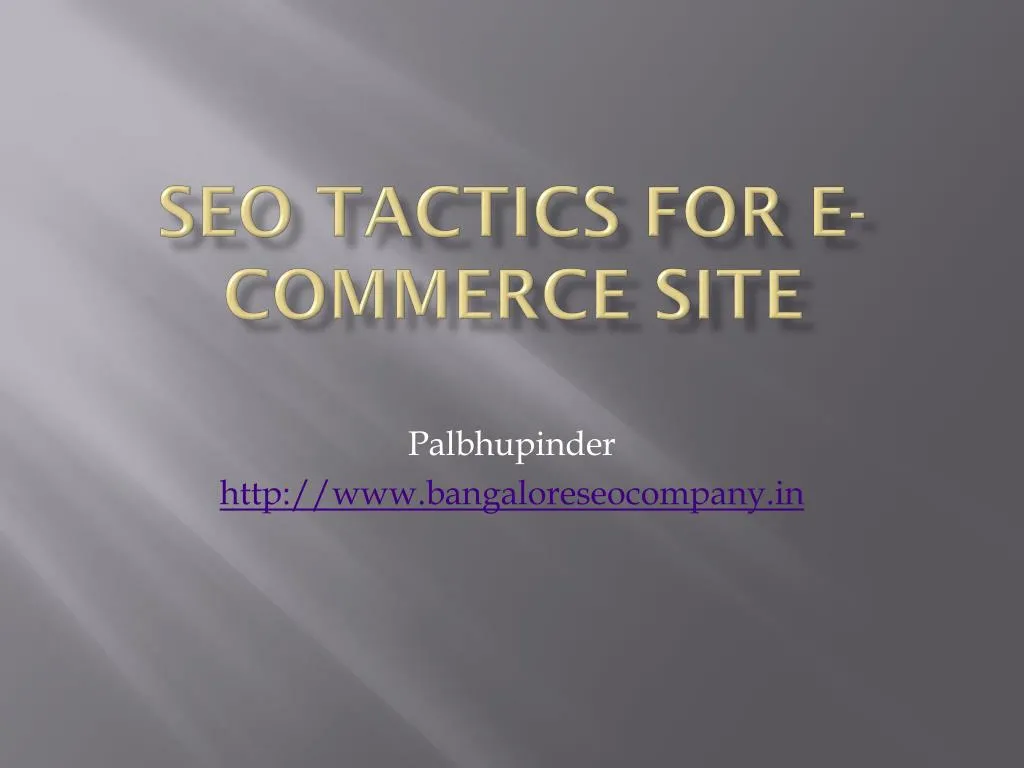 seo tactics for e commerce site