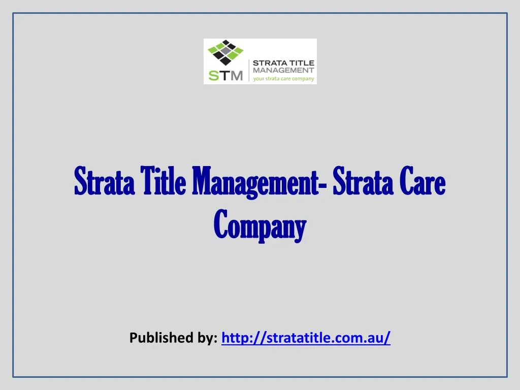 strata title management strata care company