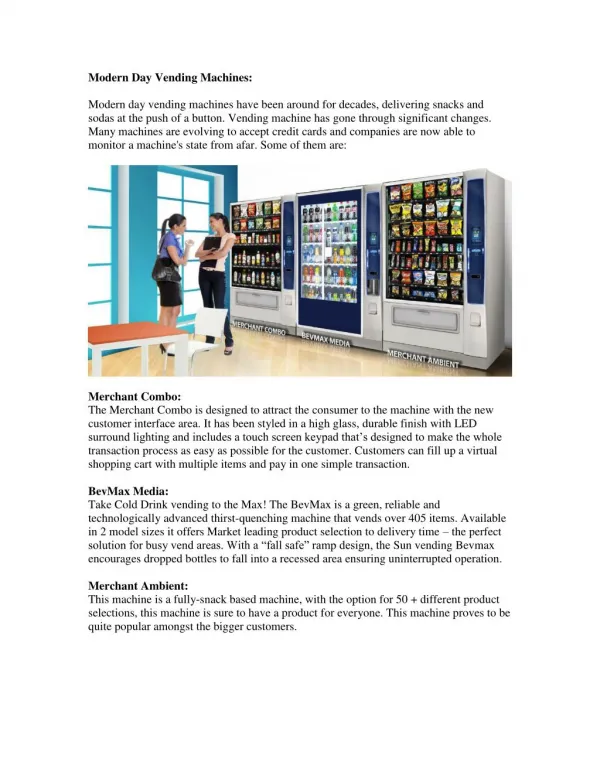 Modern Day Vending Machines