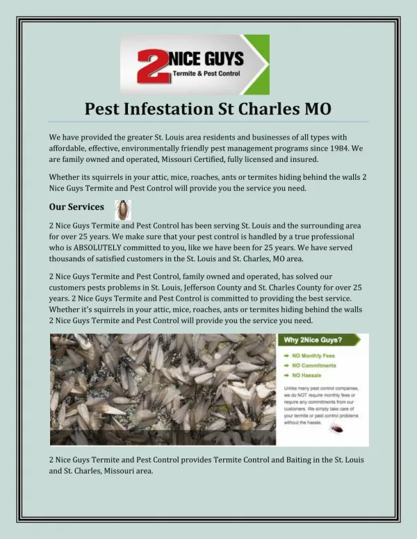 Pest Infestation St Charles MO
