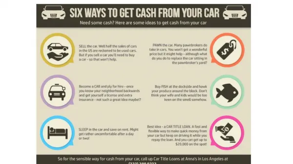 Six Ways to Get Cash from Your Car