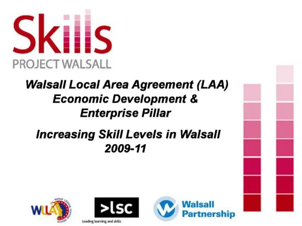 Walsall Local Area Agreement LAA Economic Development Enterprise Pillar Increasing Skill Levels in Walsall 2009-11