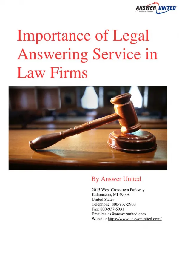 Importance of Legal Answering Service in Law Firms