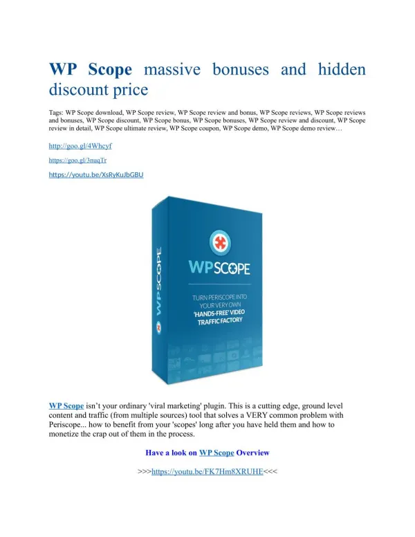 WP Scope review & WP Scope(Free) $26,700 bonuses
