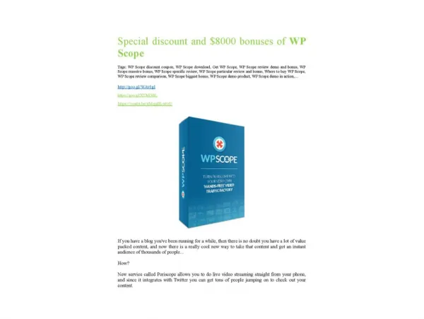 WP Scope Review - WP Scope DEMO & BONUS