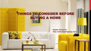 Things to Consider Before Buying a Home