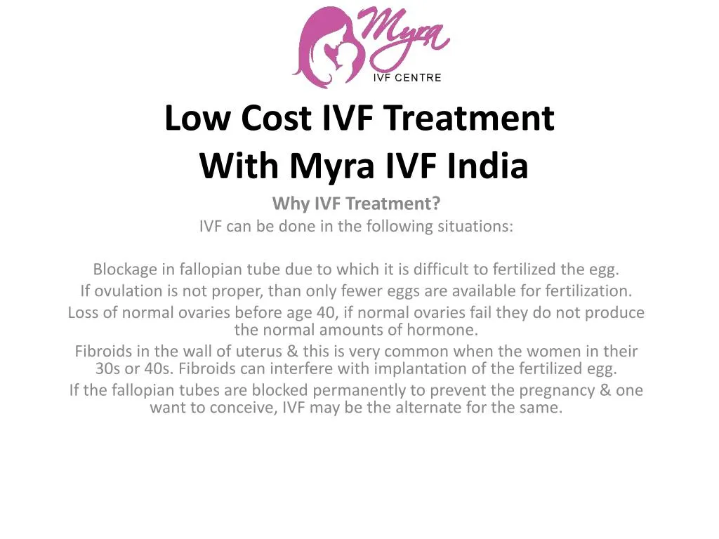 low cost ivf treatment with myra ivf india