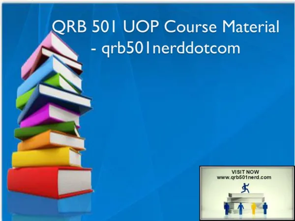 QRB 501 UOP Course Material - qrb501nerddotcom