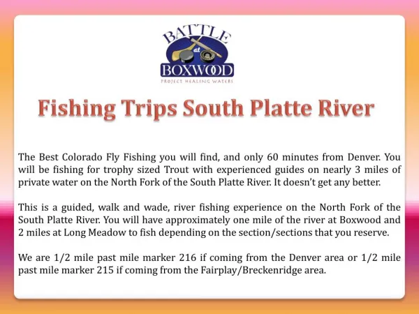 Fishing Trips South Platte River
