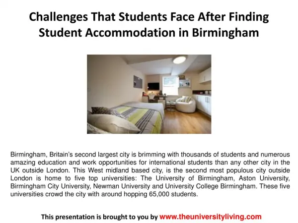 Challenges That Students Face After Finding Student Accommodation in Birmingham