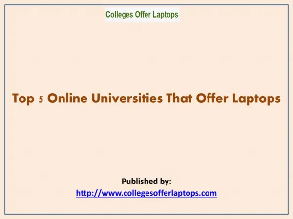 Top 5 Online Universities That Offer Laptops