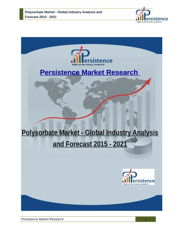 Polysorbate Market - Global Industry Analysis and Forecast 2015 - 2021