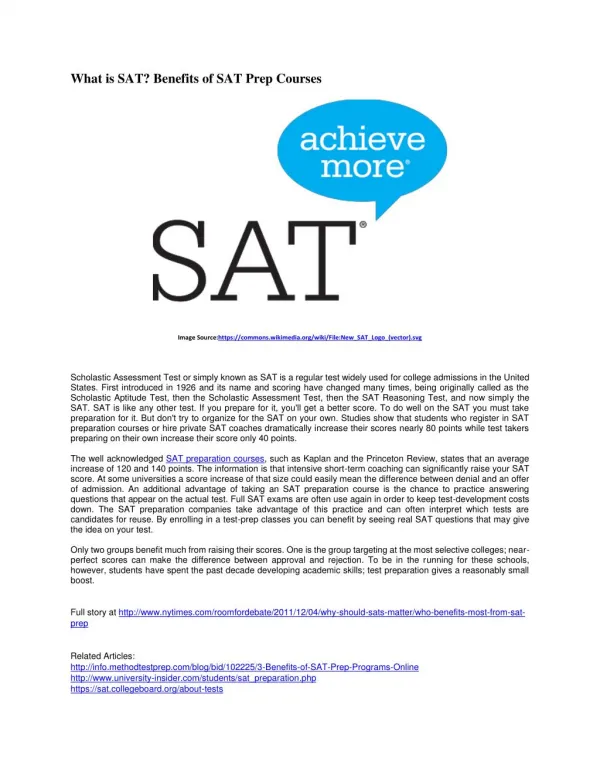 The Definition and Benefits of SAT