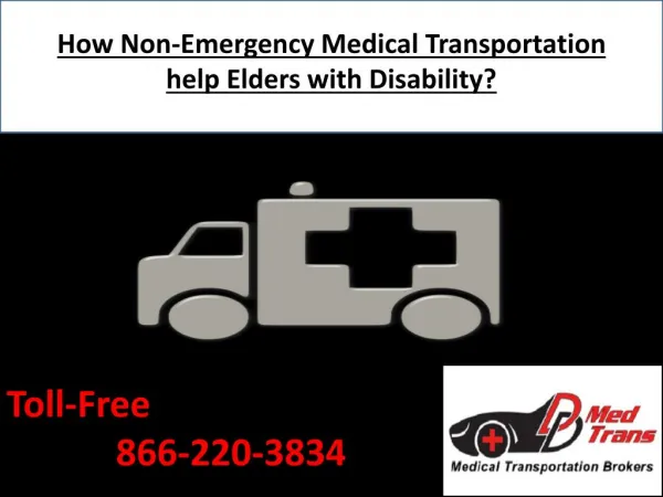 How Non-Emergency Medical Transportation help Elders with Disability