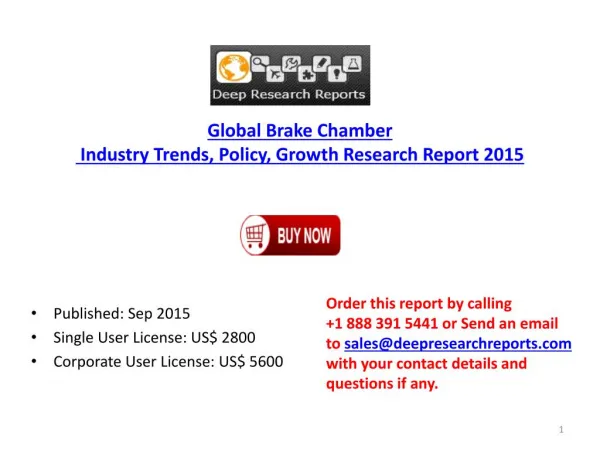 Global Brake Chamber Market Production Gross Margin Research