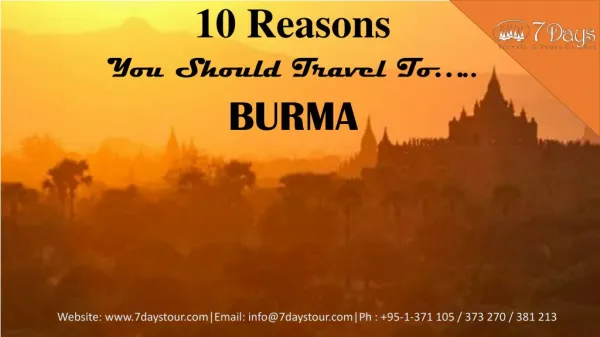 10 reasons you should travel to burma