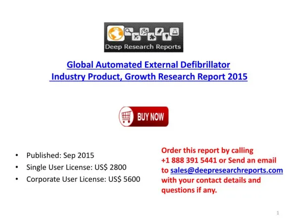 2015 Global Automated External Defibrillator Industry Trends, Product Research