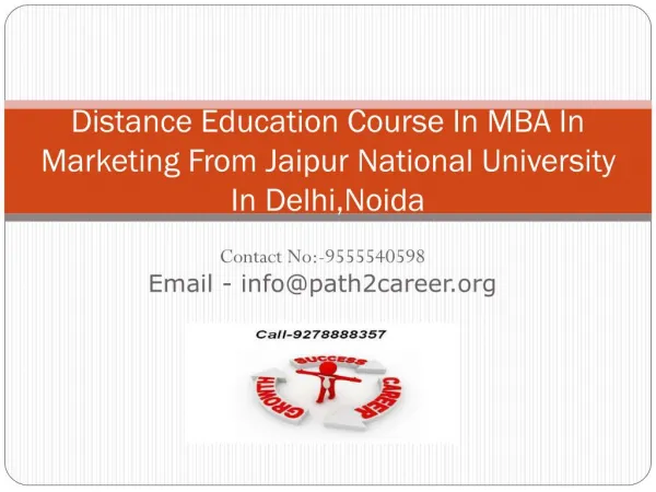 distance education course in mba in marketing from jaipur national university in delhi noida