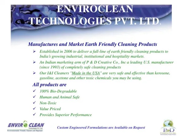 Enviroclean Technologies best cleaning products
