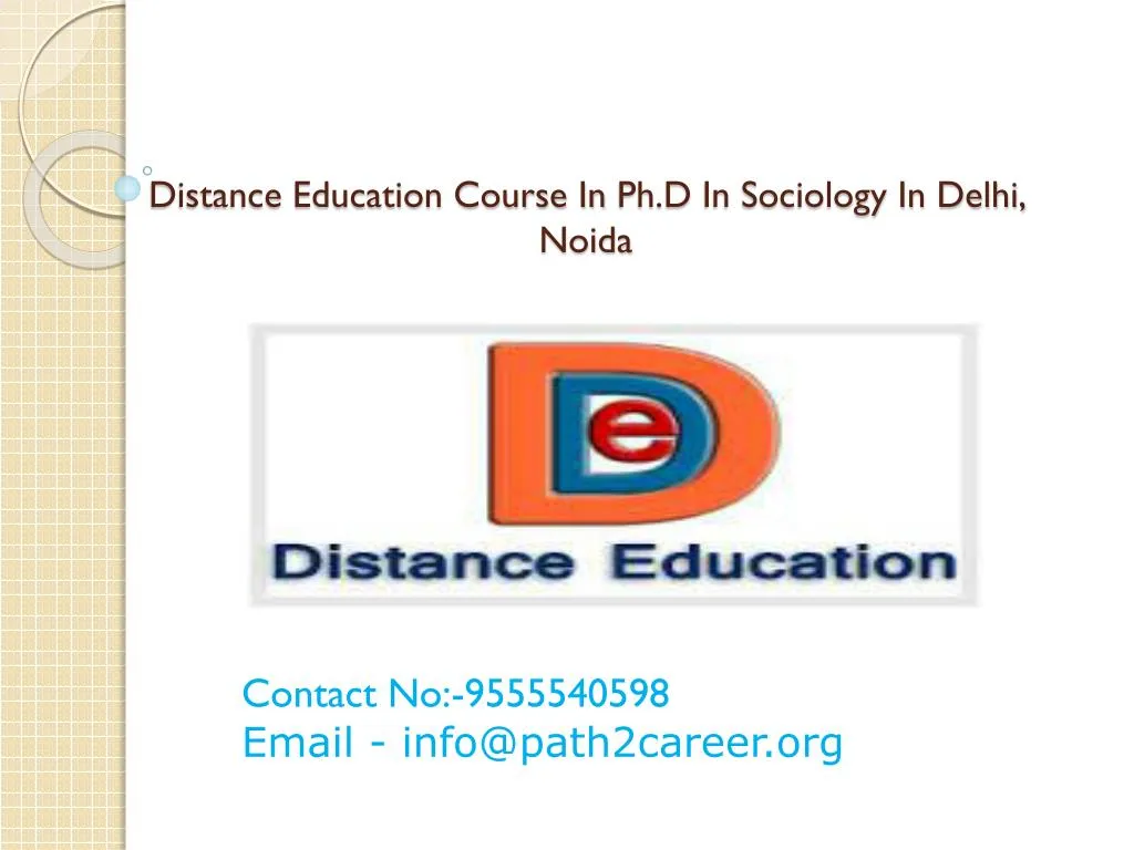 distance education course in ph d in sociology in delhi noida