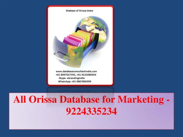 All Orissa Database for Marketing -9224335234