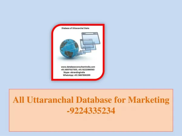 All Uttaranchal Database for Marketing -9224335234