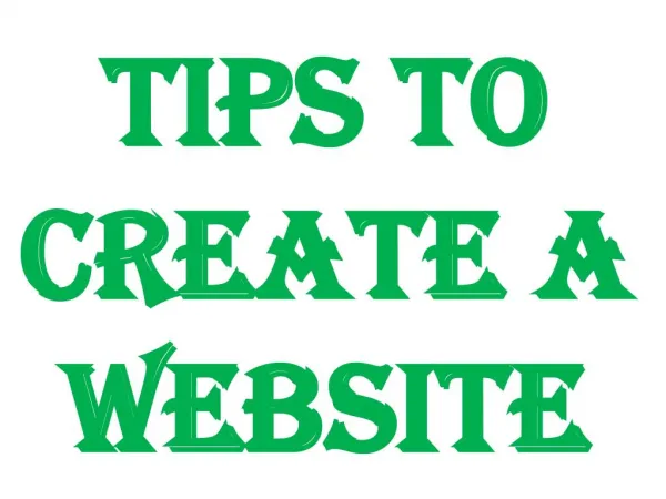 Tips To Create A Website