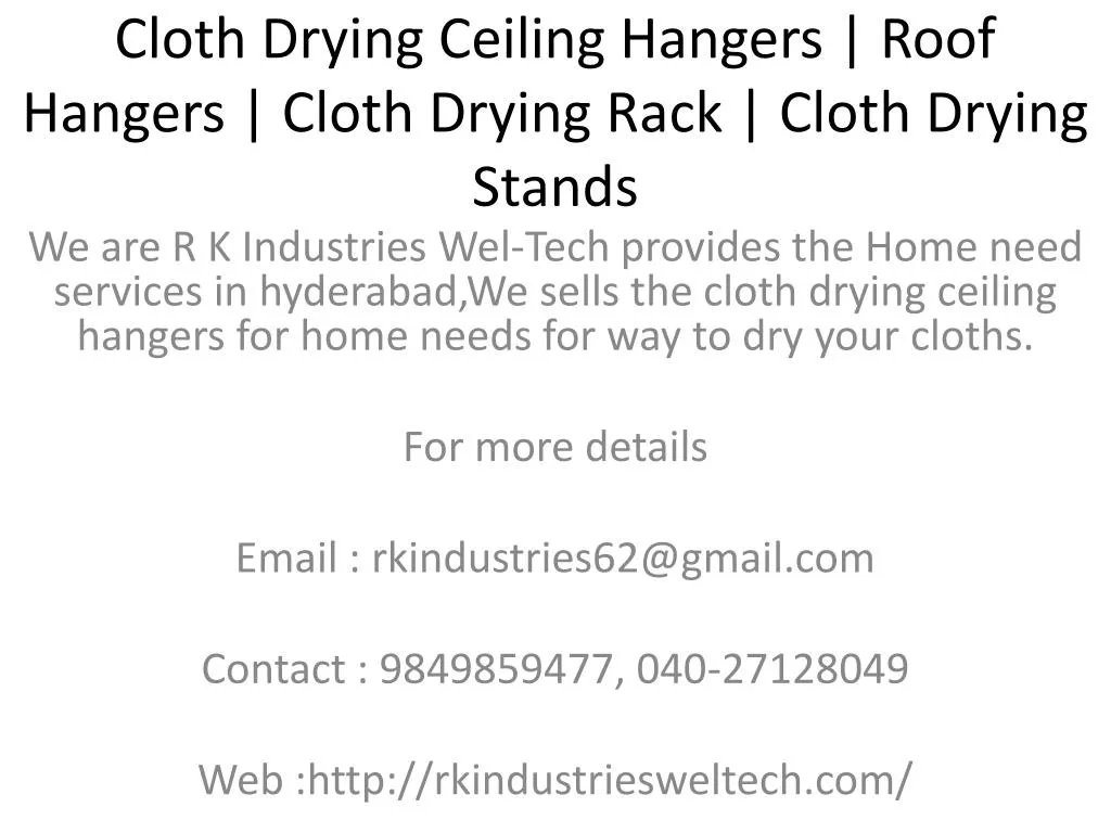 PPT - Cloth Drying Ceiling Hangers | Roof Hangers | Cloth Drying Rack ...