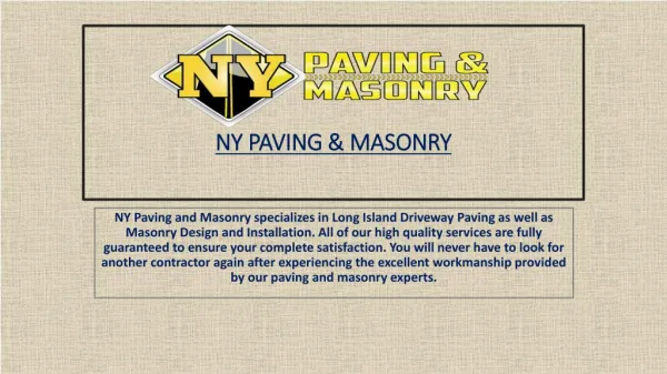 Long Island Paving | LI paving | NY Paving and Masonry
