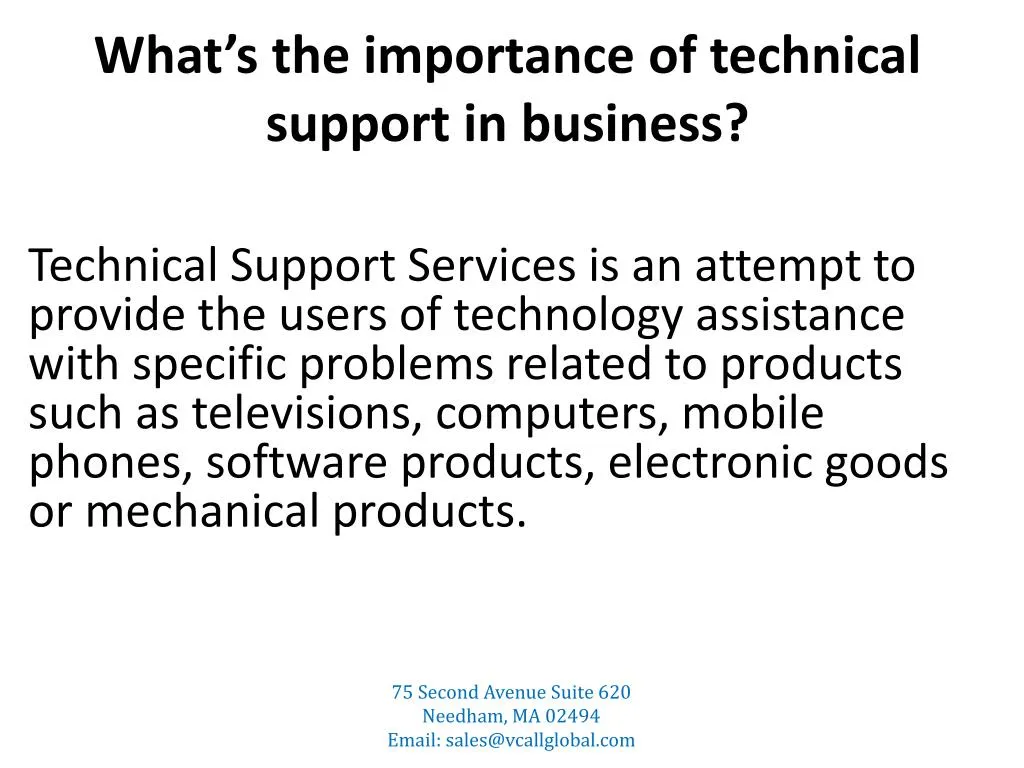 what s the importance of technical support in business