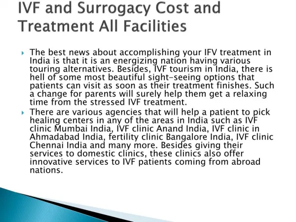 Ivf and surrogacy cost and treatment all facilities