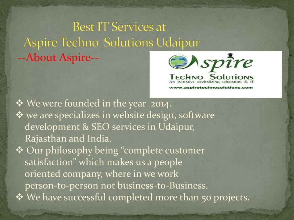 best it services at aspire techno solutions udaipur