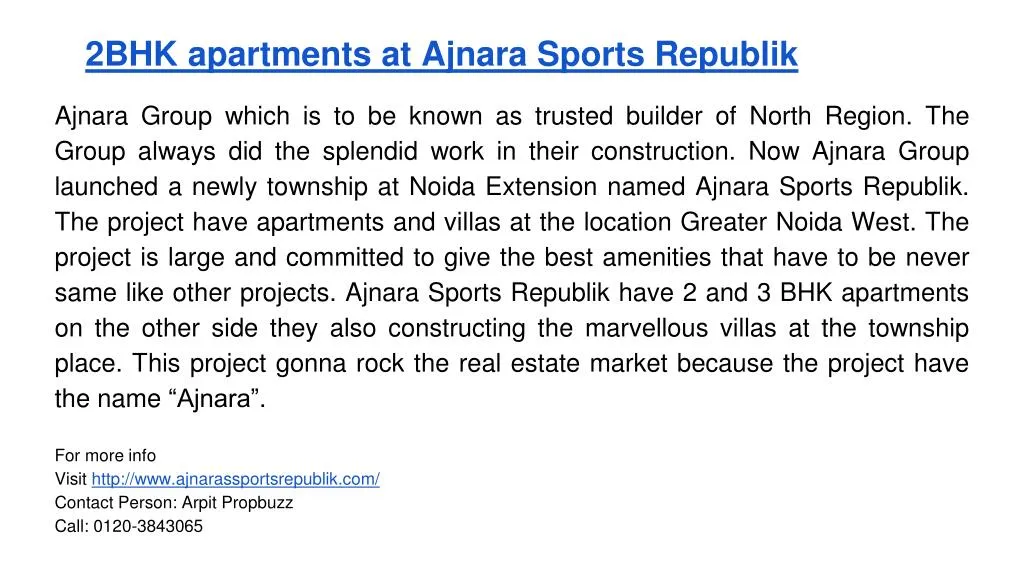 2bhk apartments at ajnara sports republik