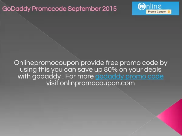 GoDaddy Promocode September 2015