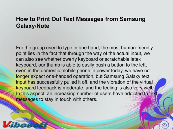 How to Print Off Text Messages from Samsung Galaxy S2/S3/S4/Note