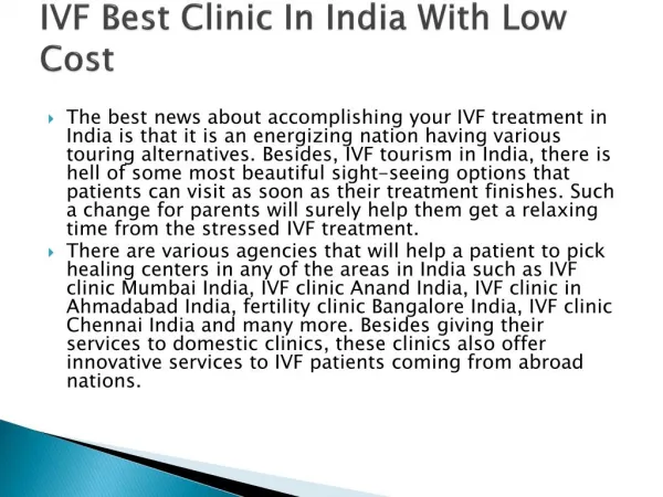 IVF Best Clinic In India With Low Cost