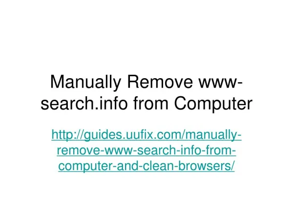 Manually remove www search.info from computer