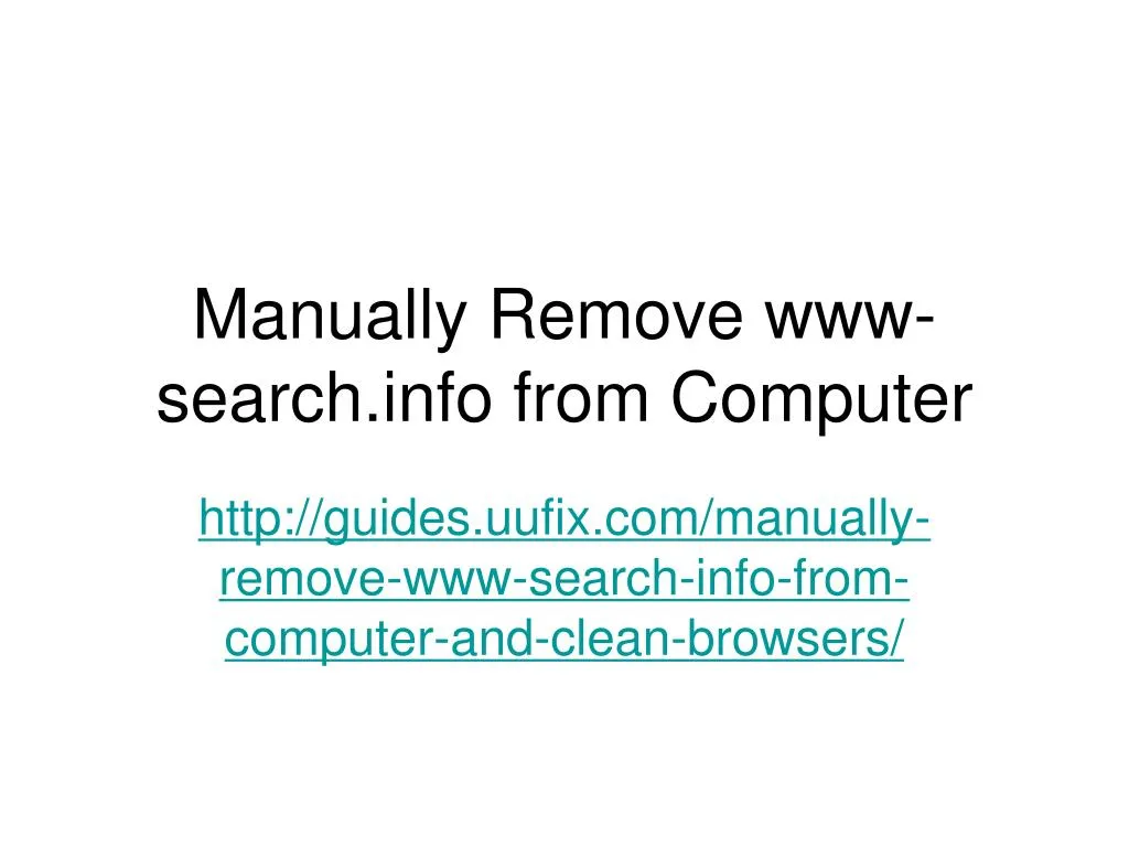 manually remove www search info from computer