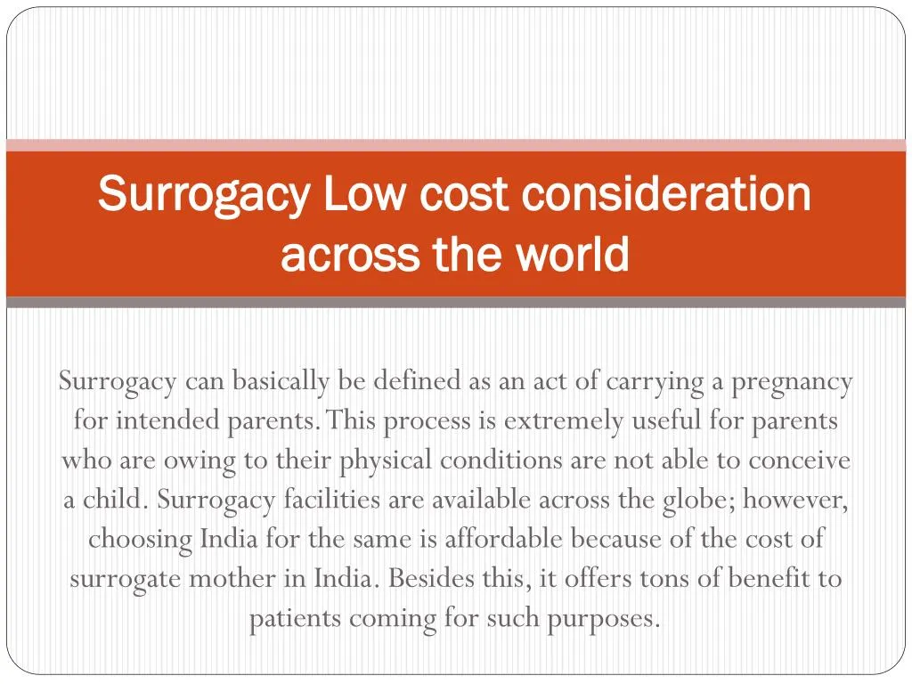 surrogacy low cost consideration across the world